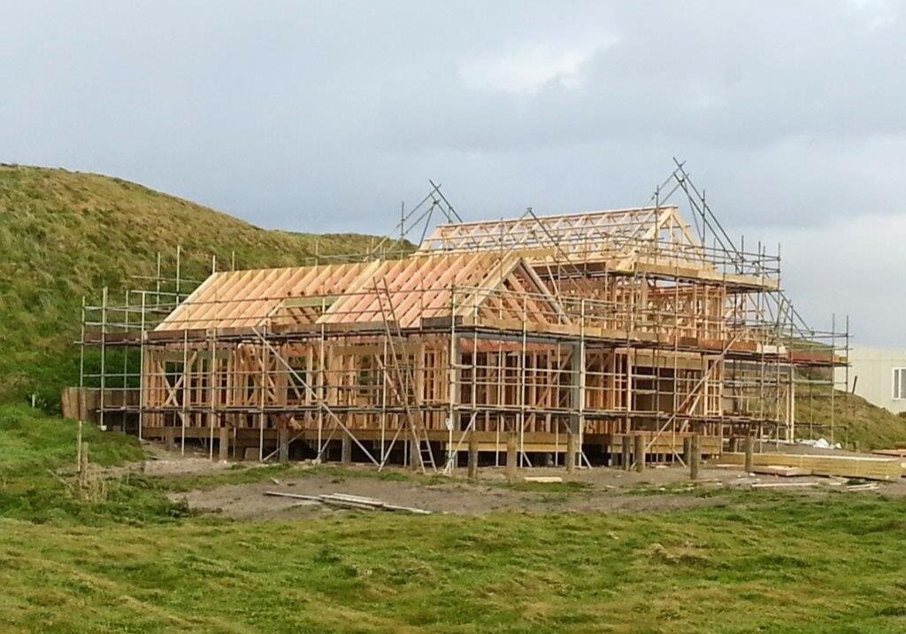 Scaffolding on new house build in Nelson